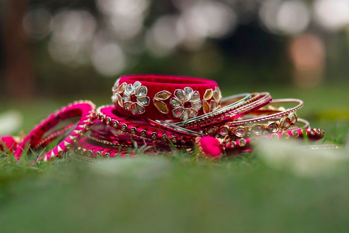 Wedding trousseau packing with bangles