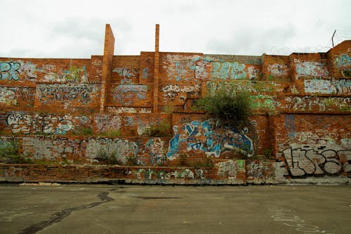 Graffiti on Abandoned Brick Walls