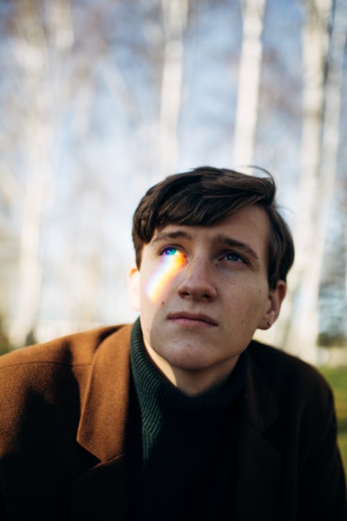 Portrait of black hair man in coat