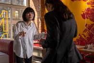 Actors dancing in cafe