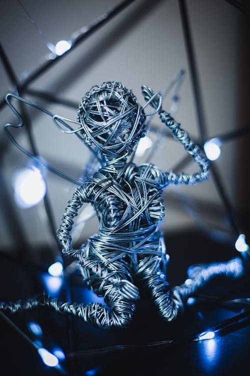 Free Silver and Black Spider Web Ornament Stock Photo