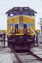 Yellow Train On Railway