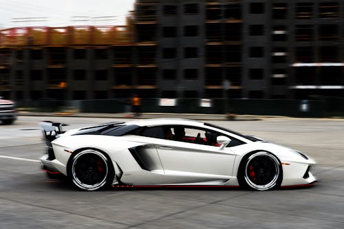 Free A Lamborghini Car on the Road Stock Photo