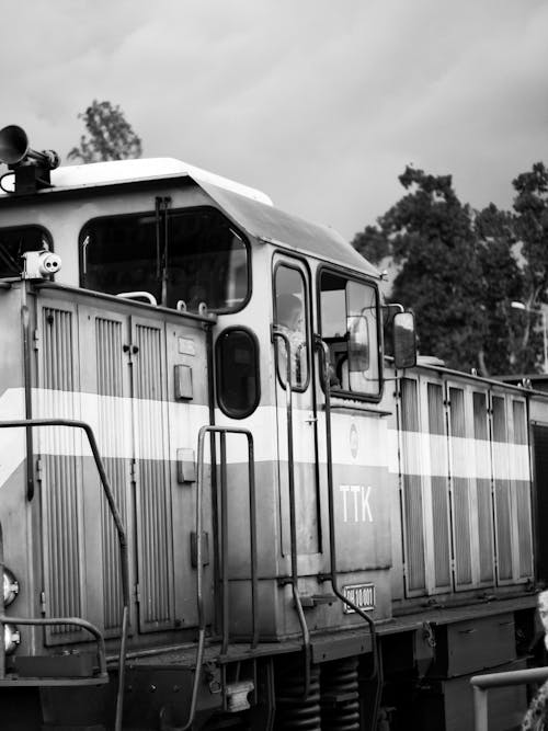 Grayscale Photo of Train