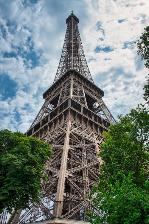 Low Angle Shot of the Eiffel Tower