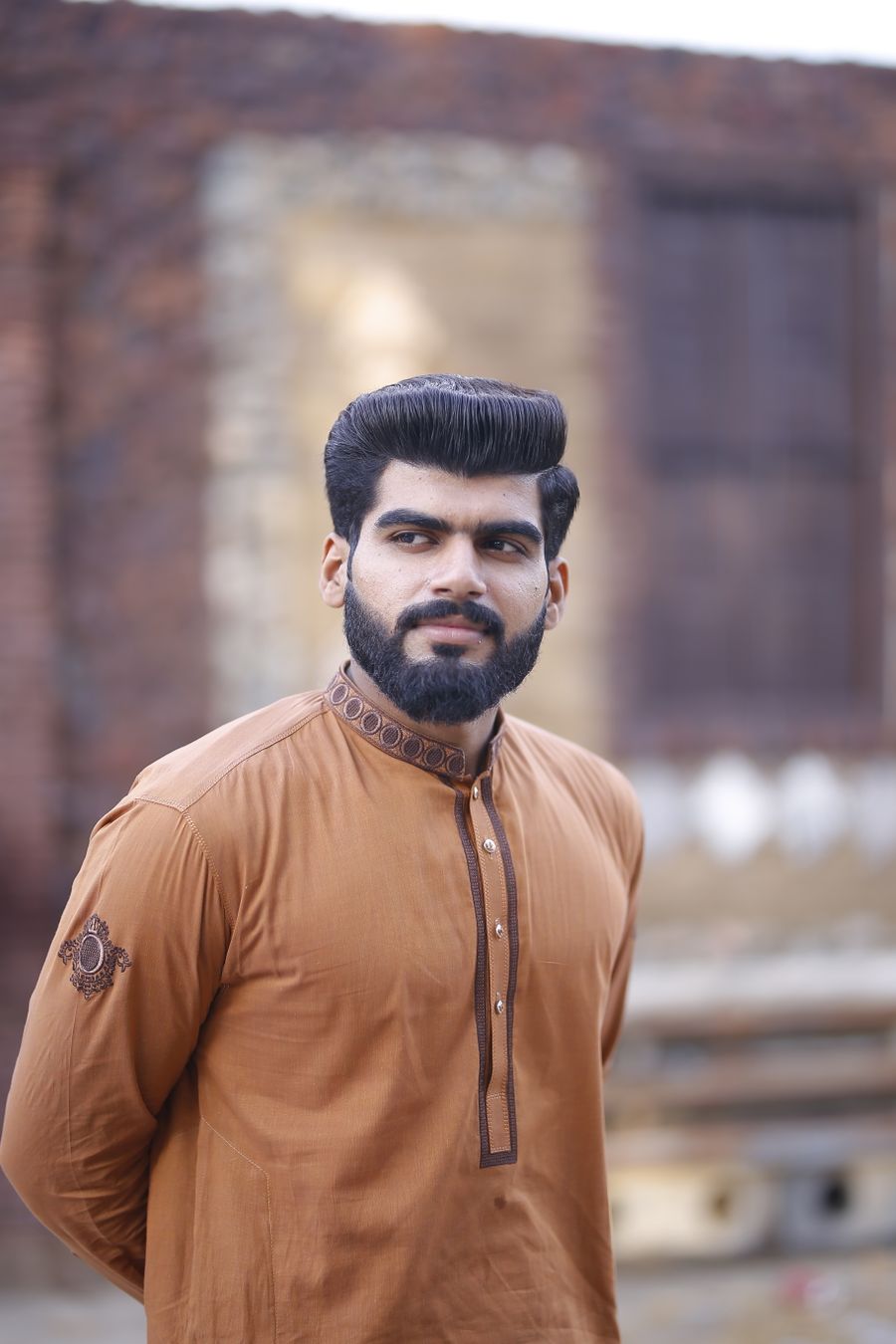 Tan Mandarin Kurta