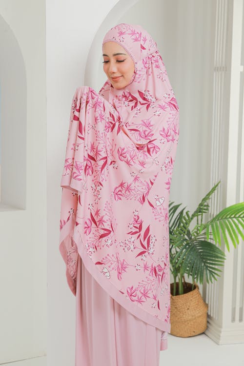 Beautiful Woman in Pink Hijab