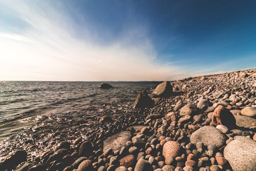 Piedras Marrones Junto Al Mar