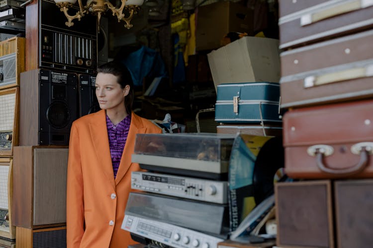 Woman Wearing An Orange Suit