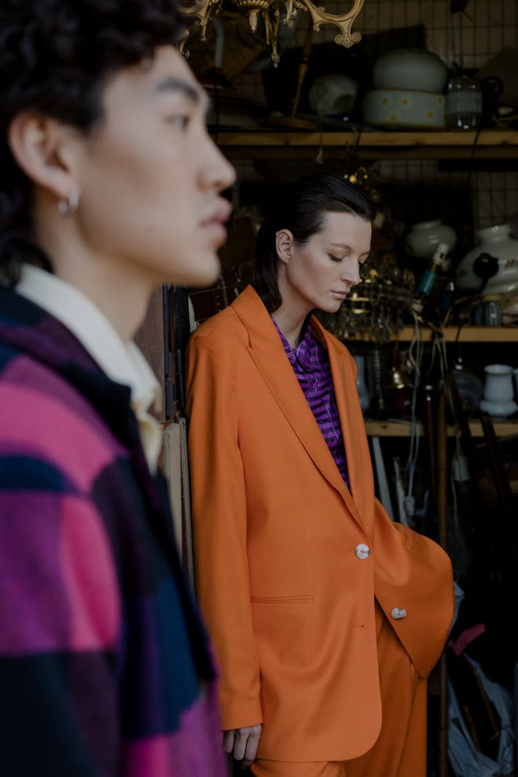 A Woman In An Orange Suit