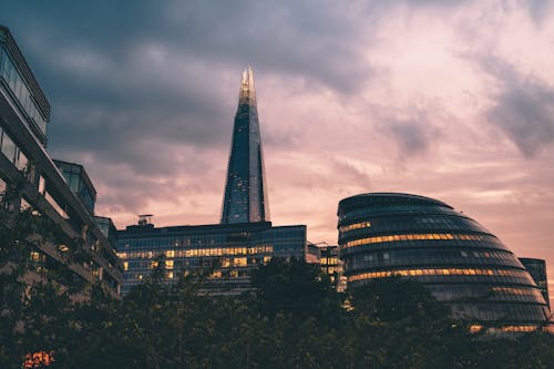 The Shard Glass Tower Under Cloudy Sky