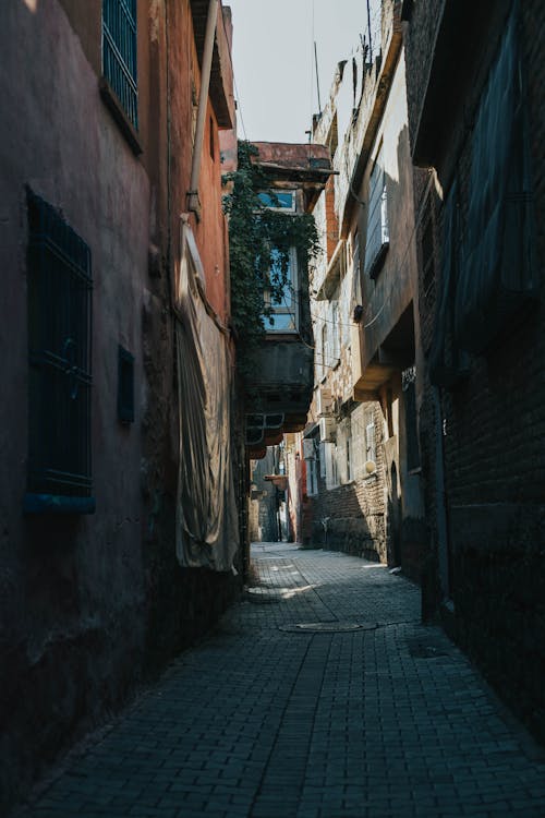 Empty Alleyway Between Houses