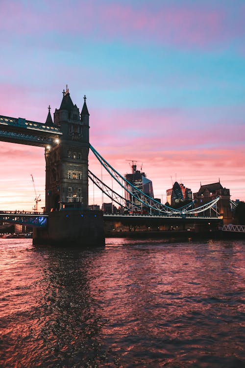 倫敦, 吊橋, 垂直拍攝 的 免費圖庫相片