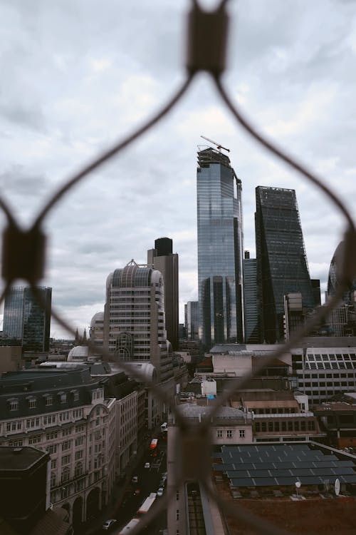 City Skyline Under Gloomy Sky