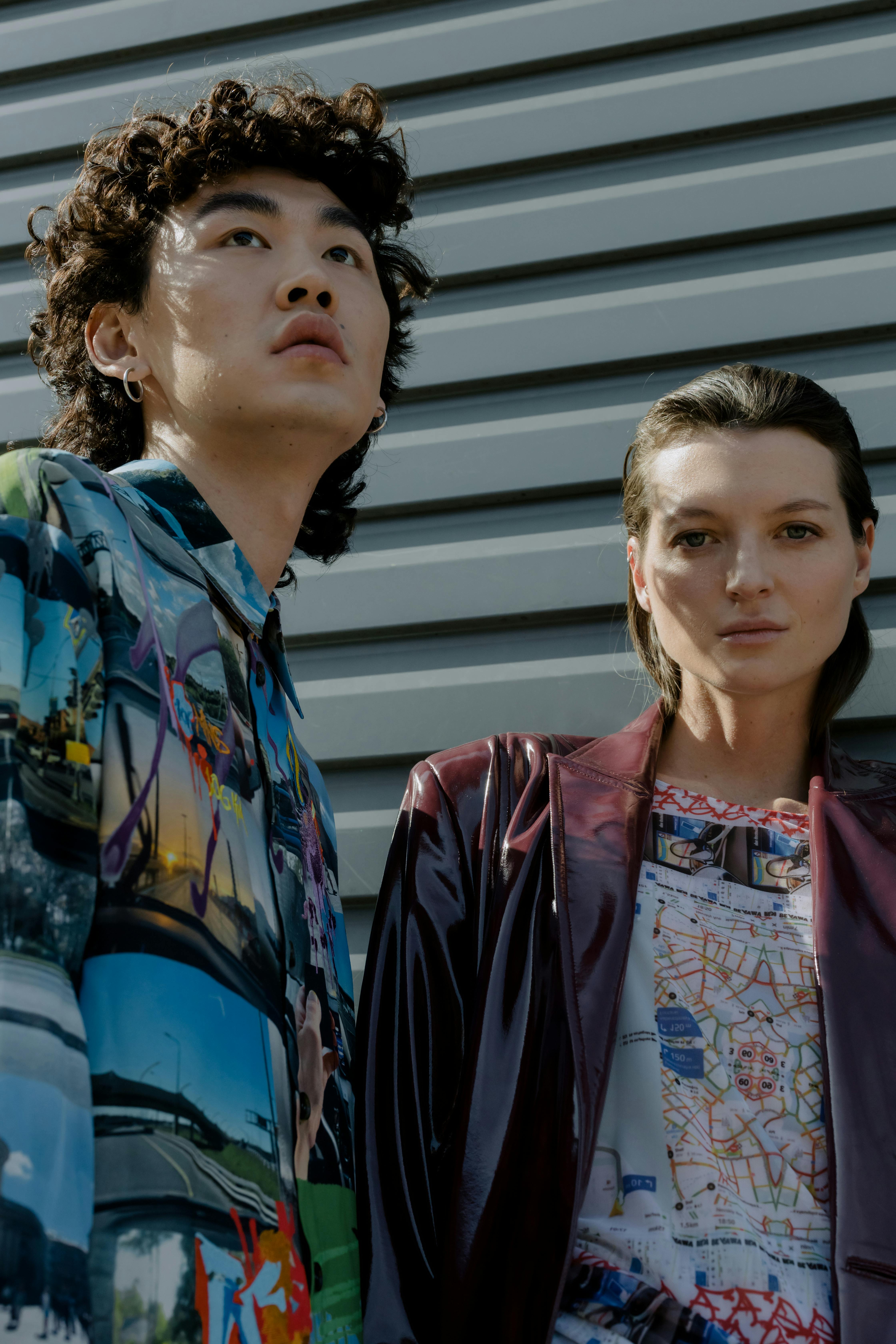 A Man and Woman in Stylish Outfits · Free Stock Photo