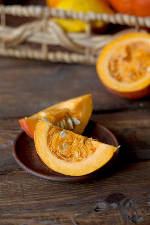 Close-Up Shot of Slices of Pumpkin