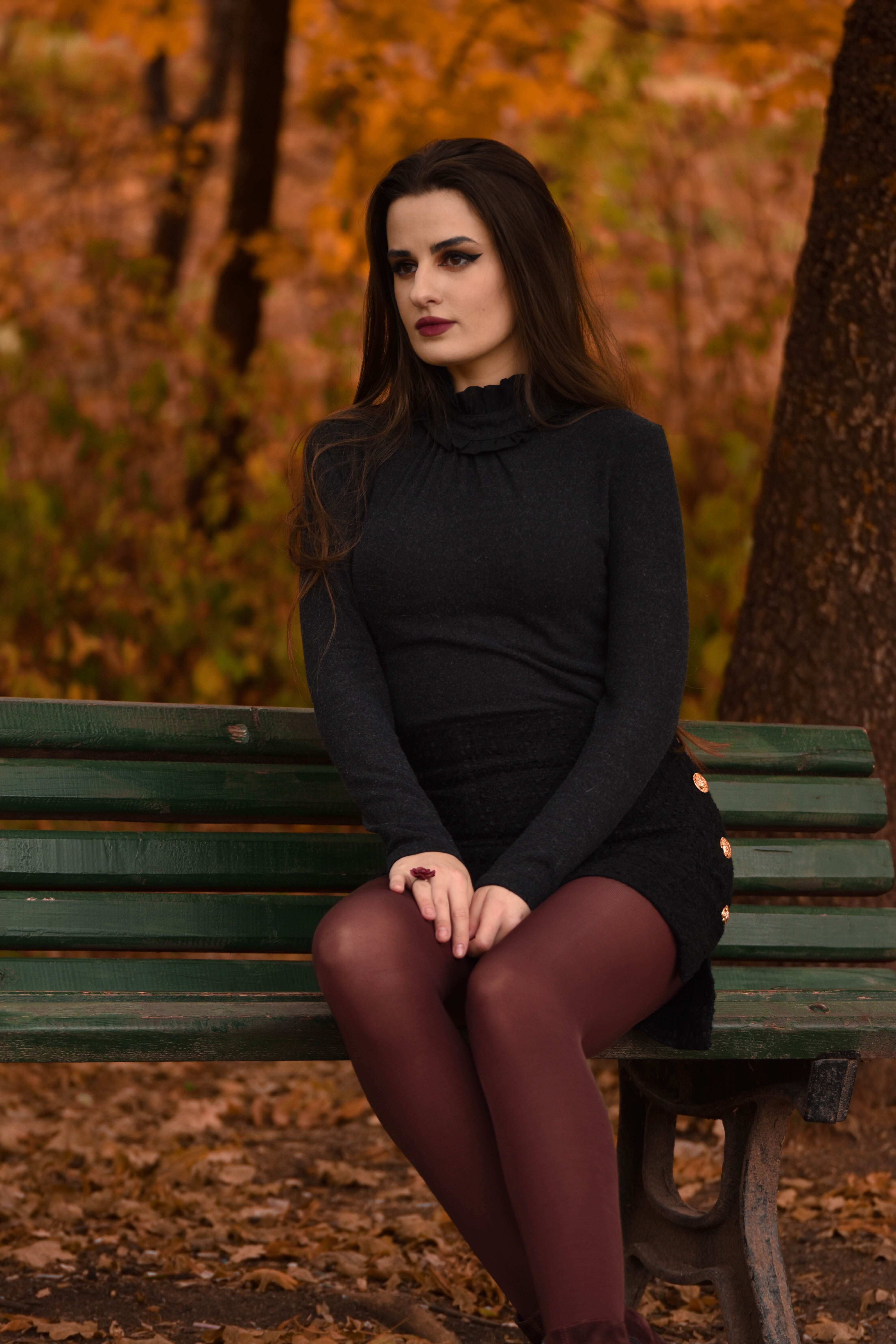 Corduroy Skirt and Tights