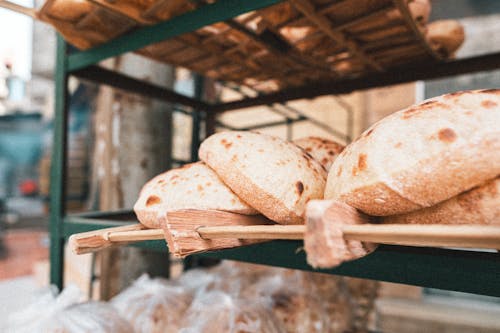 Free Freshy Baked Bread on a Rack Stock Photo