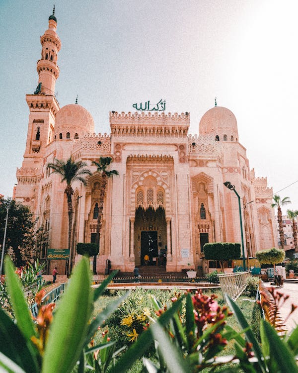 The front view of abu-al abbas mosque in alexandria egypt