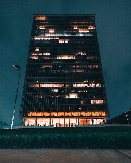 Free High Rise Building at Night Stock Photo