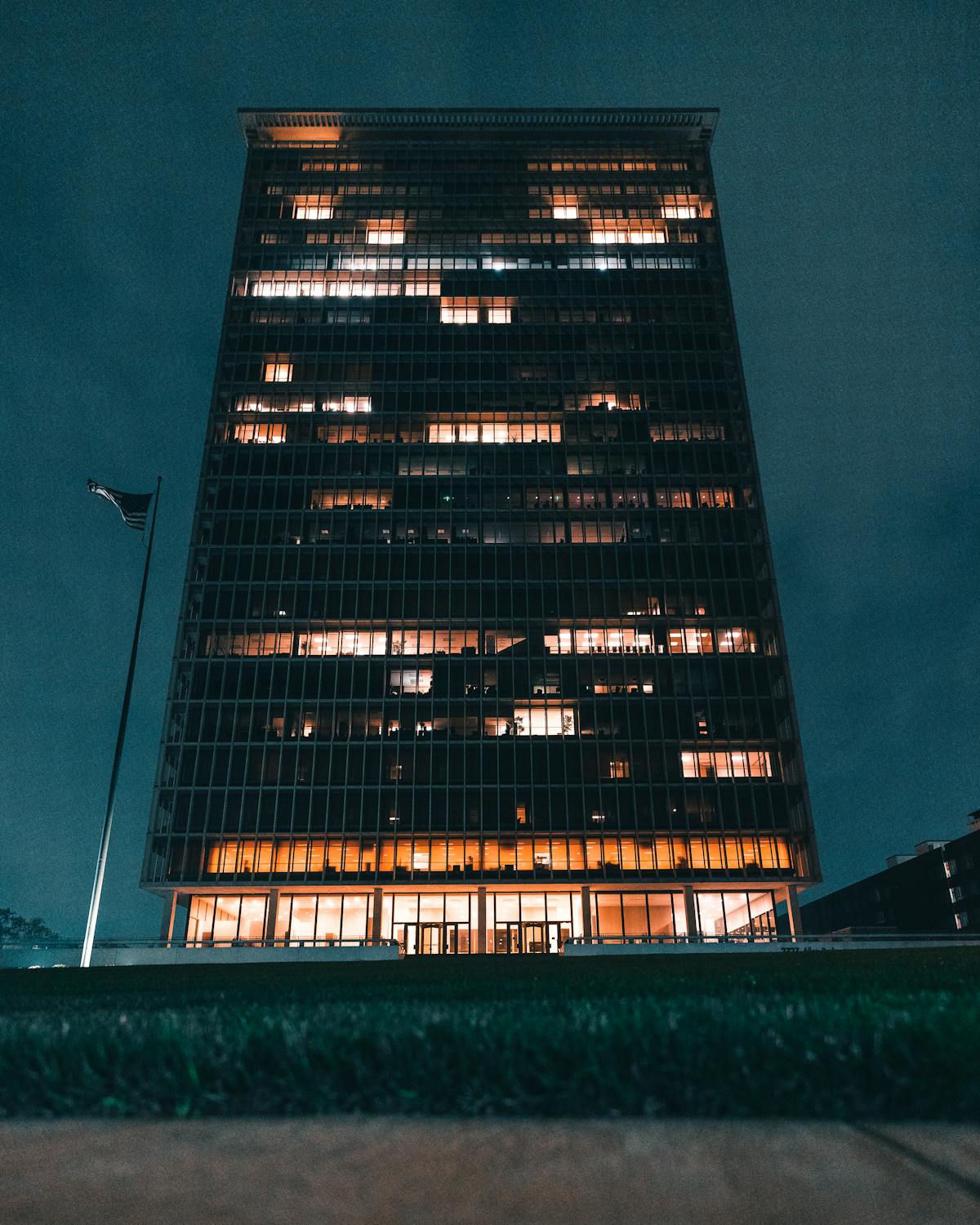 High Rise Building at Night · Free Stock Photo