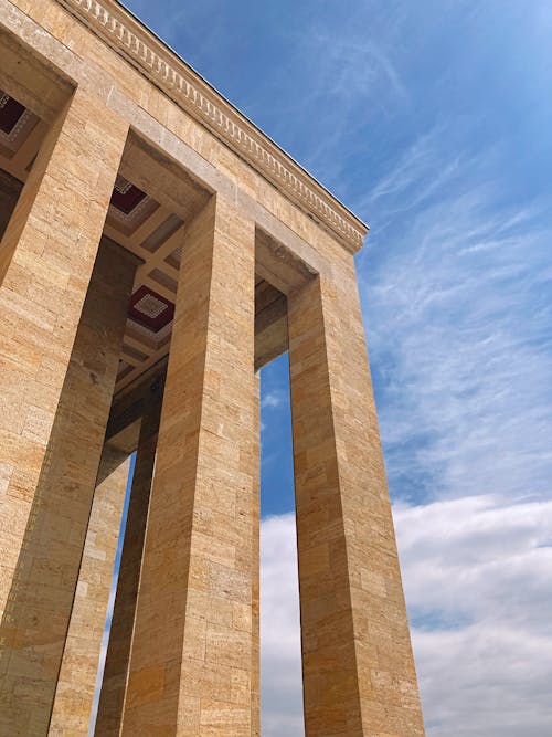 Ancient Stone Monument against Blue Sky