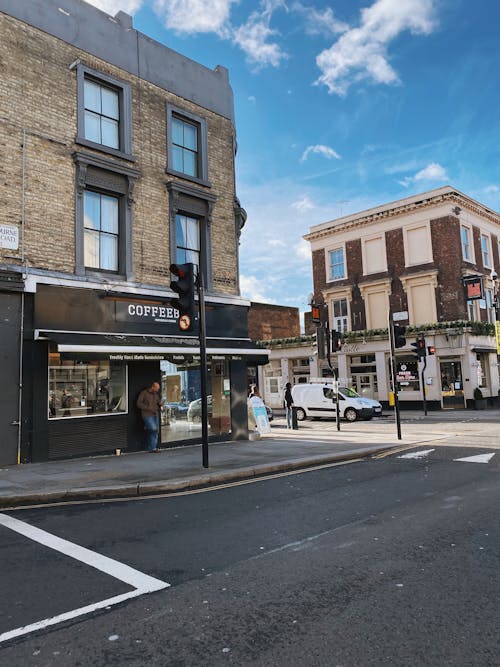 A Coffeeshop in the Corner Street Building