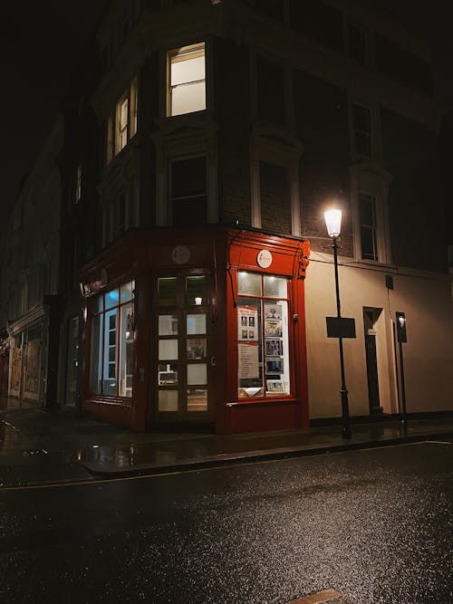 Illuminated Building at Night 