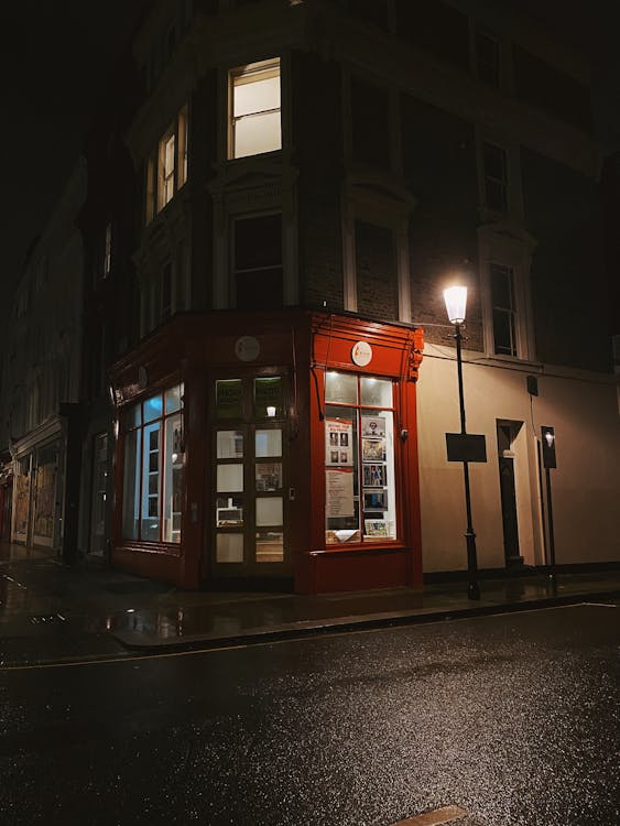 Illuminated Building at Night 