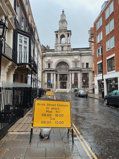 Road Sign on Old City Street