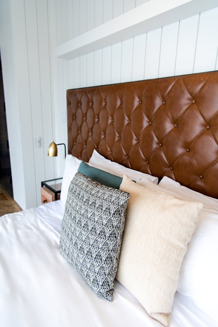 Brown Leather Bed Headboard