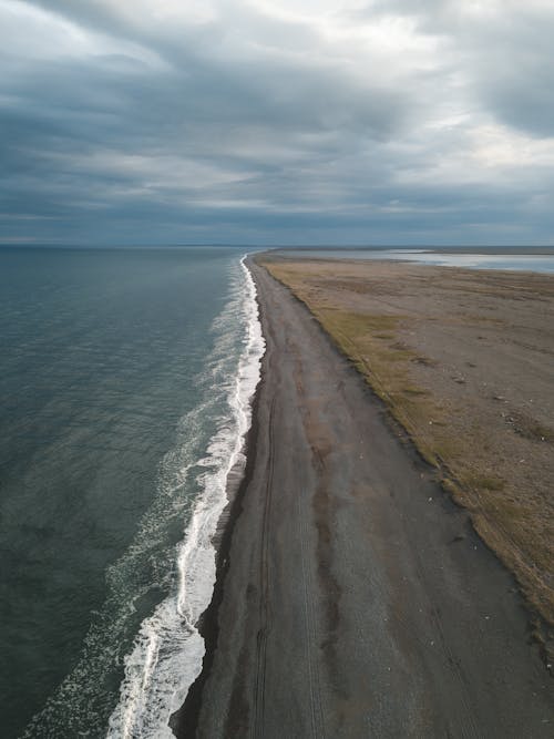 Free Aerial View of a Coastline Stock Photo