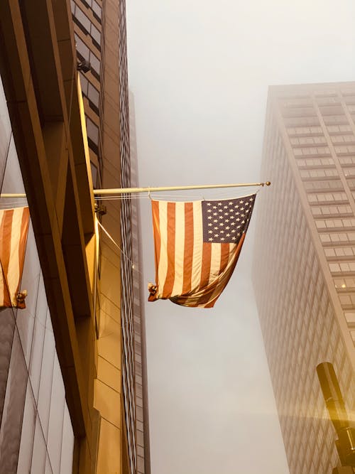 미국 국기, 수직 쐈어의 무료 스톡 사진