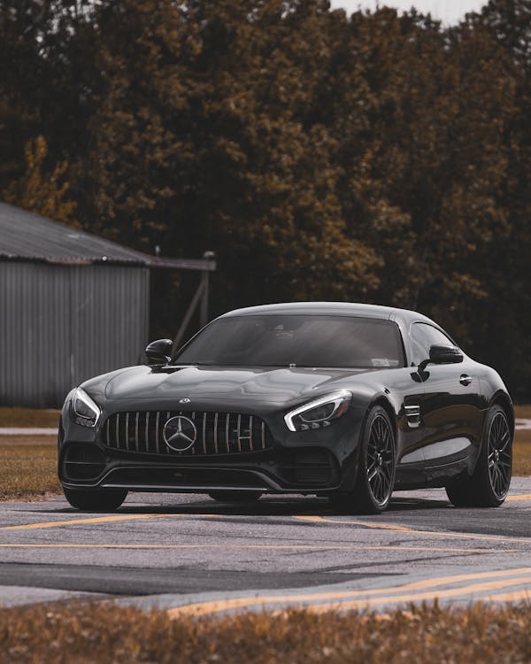 Black Mercedes Benz on Road