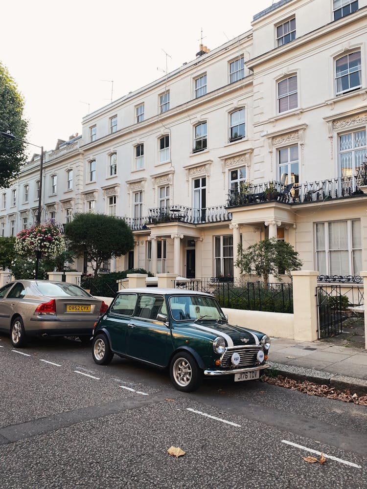 A Mini Cooper Parked In A London Neighbourhood