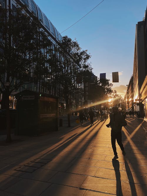 Silhouette of People Walking 