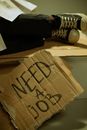 Close up view of job search cardboard