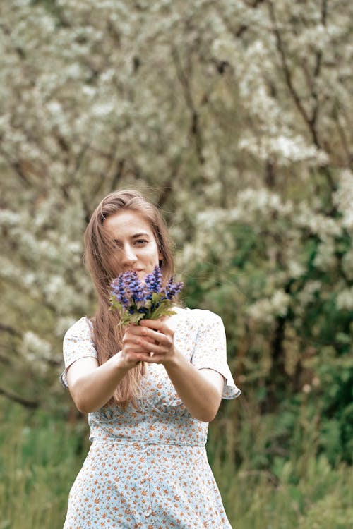 Kostnadsfri bild av blommig klänning, flora, håller