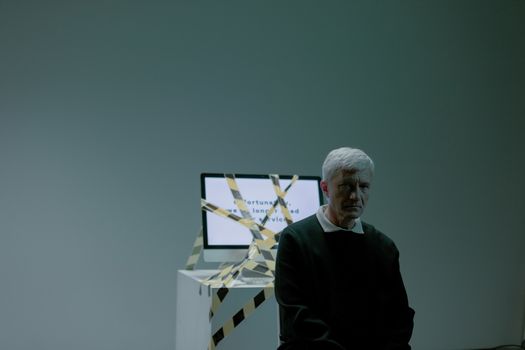 A Sad Face of an Elderly Man Fired From his Work