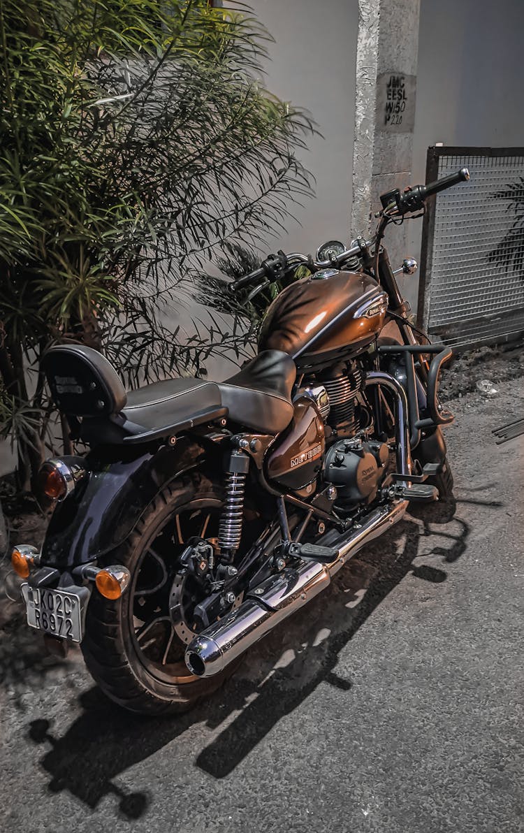 Black And Brown Cruiser Motorcycle