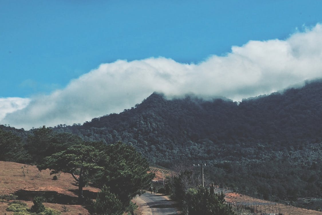 Green Mountain Near White Clouds