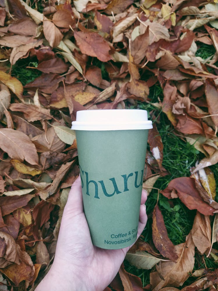 A Person Holding A Takeaway Coffee Cup