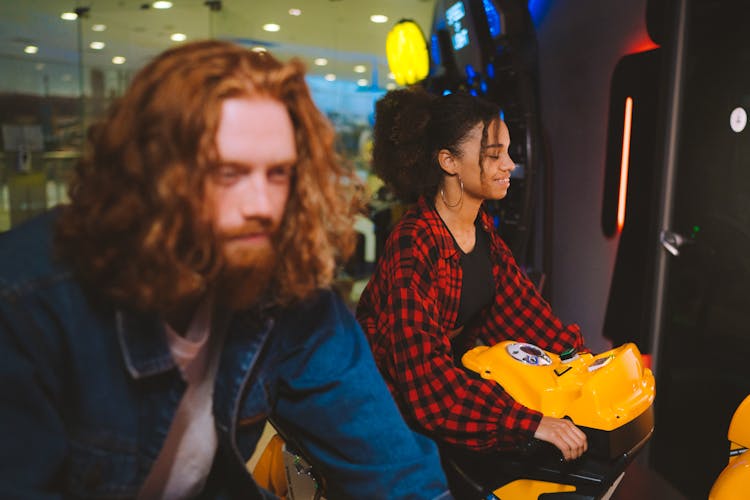 A Couple In An Arcade