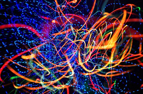 Free Colorful Neon Lights in Time Lapse Photography Stock Photo