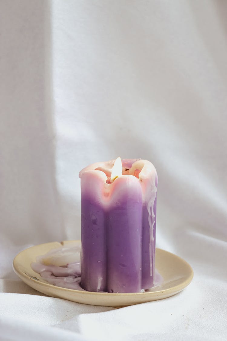 Close Up On Purple Candle