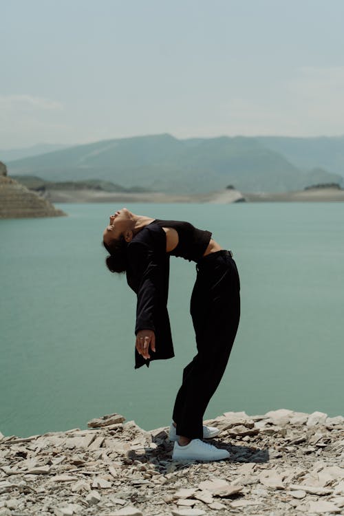 Side View of a Woman Leaning back