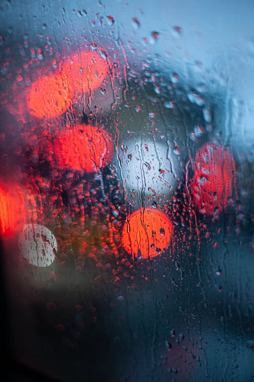 Water Droplets on Glass Window