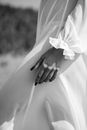 Part of Bride Wearing Weeding Dress