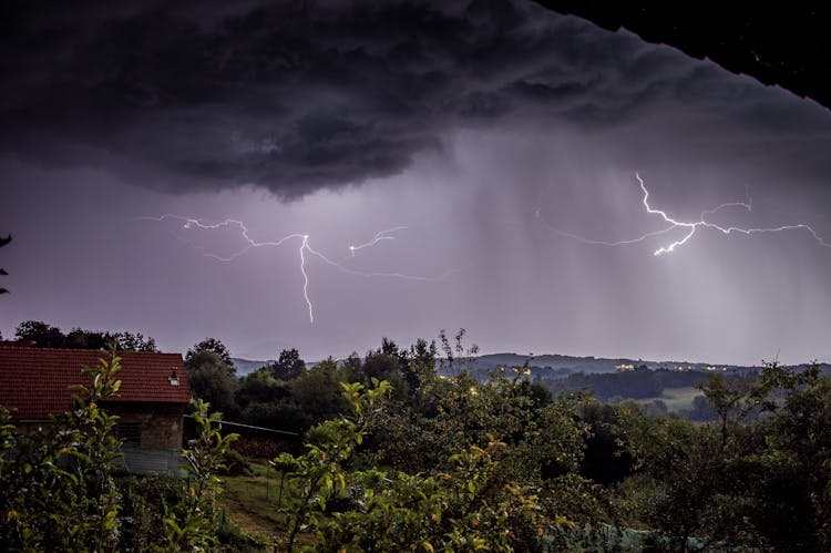 Thunderstorm Over Village