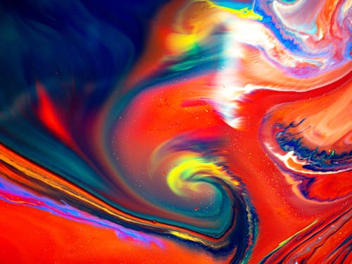 A Multicolored Swirling  Abstract Painting